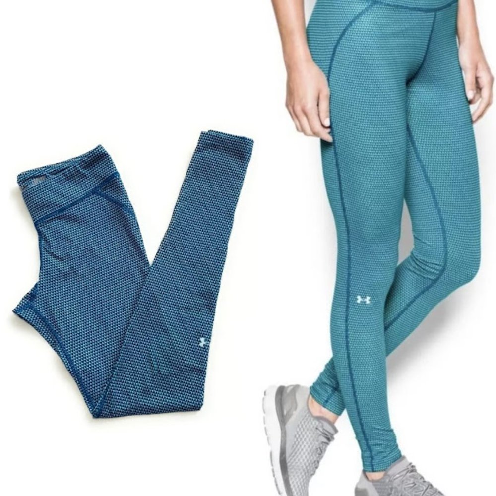 🌼 Under Armour Cold Gear Infrared Devo Leggings Pants Blue RRP $69.99‎